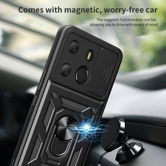 For Tecno Pop 7 Pro / Spark Go 2023 Sliding Camera Cover Design TPU+PC Protective Case(Red)