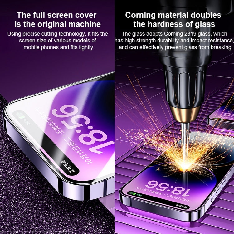 For iPhone 14 Plus WK WTP-068 King Kong Vacha Corning 9D Curved HD Tempered Glass Film(Black)