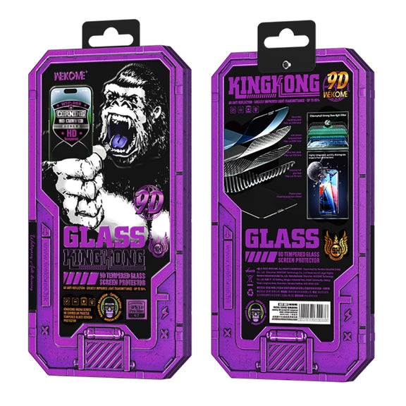 For iPhone 14 Pro Max WK WTP-068 King Kong Vacha Corning 9D Curved HD Tempered Glass Film(Black)