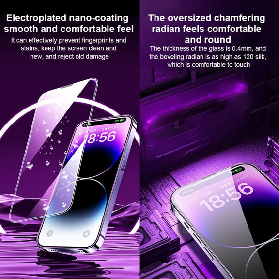 For iPhone 14 Pro Max WK WTP-068 King Kong Vacha Corning 9D Curved HD Tempered Glass Film(Black)