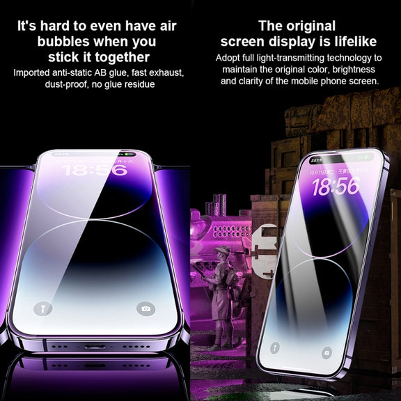 For iPhone 14 Pro Max WK WTP-068 King Kong Vacha Corning 9D Curved HD Tempered Glass Film(Black)