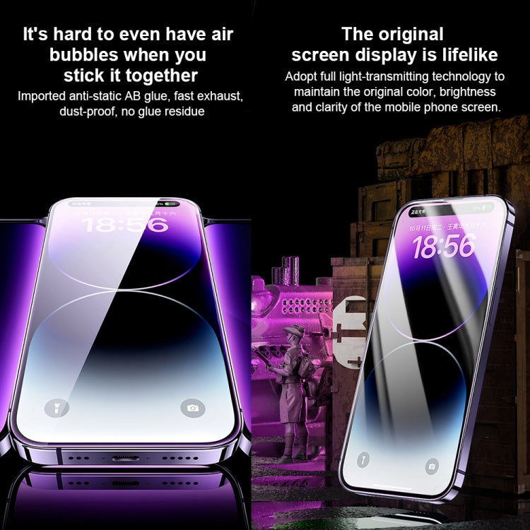 For iPhone 14 Pro Max WK WTP-068 King Kong Vacha Corning 9D Curved HD Tempered Glass Film(Black)