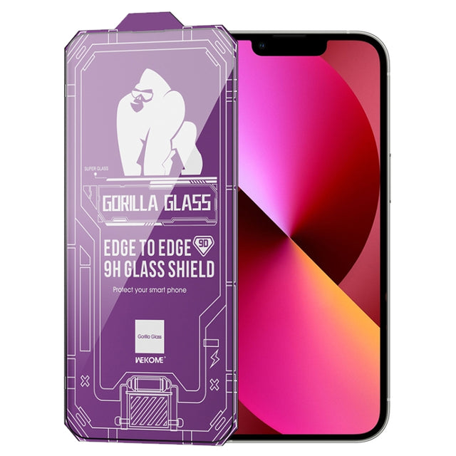 For iPhone 13 WK WTP-068 King Kong Vacha Corning 9D Curved HD Tempered Glass Film(Black)