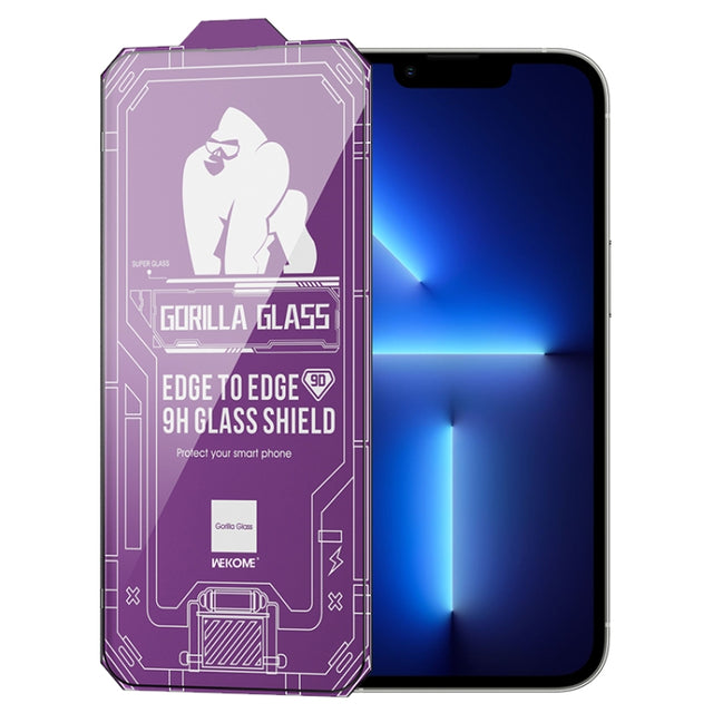 For iPhone 13 Pro WK WTP-068 King Kong Vacha Corning 9D Curved HD Tempered Glass Film(Black)