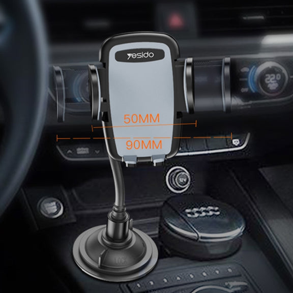 Yesido C112 Universal Car Water Cup Holder Telescopic Hose Phone Holder(Black)
