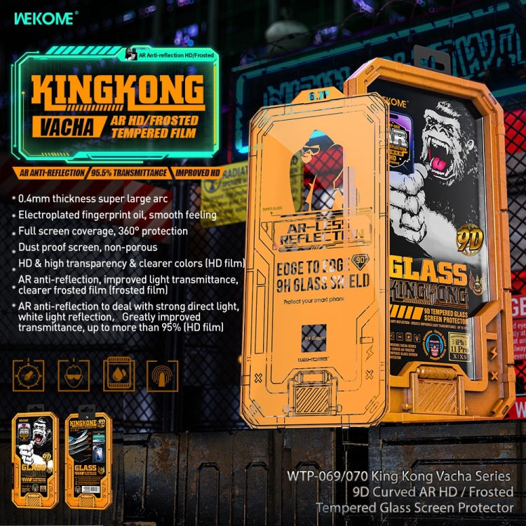 For iPhone 14 WK WTP-069 King Kong Vacha 9D Curved AR HD Tempered Glass Film(Black)