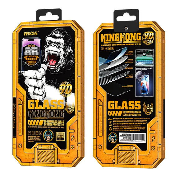 For iPhone 14 Plus WK WTP-070 King Kong Vacha 9D Curved AR Frosted Tempered Glass Film(Black)
