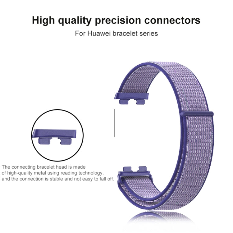 For Huawei Band 8 16mm Woven Nylon Loop Watch Band(Dark Army Blue)