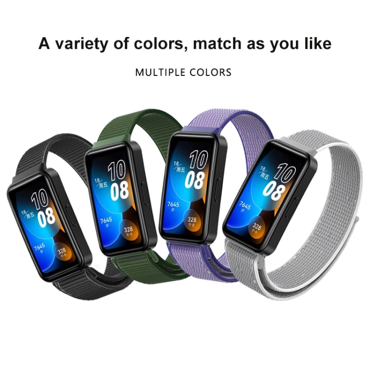 For Huawei Band 8 16mm Woven Nylon Loop Watch Band(Rainbow Color)