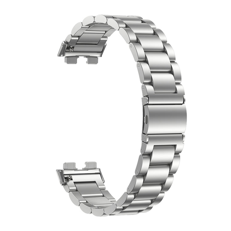 For Huawei Band 8 16mm Three Strains Metal Replacement Watch Band(Silver)
