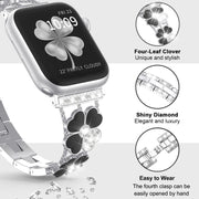 For Apple Watch 8 41mm Petal Metal Diamond Watch Band(Silver+Black)