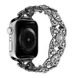 4-Petal Diamond Metal Watch Band For Apple Watch Ultra 49mm(Black) -  by PMC TechLife | Online Shopping South Africa | PMC TechLife