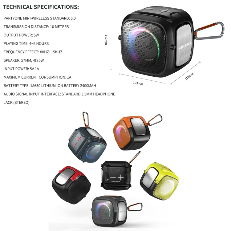 HOPESTAR Partyone mini Outdoor Wireless Bluetooth Speaker(Grey)