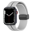 Two Color Folding Buckle Silicone Watch Band For Apple Watch 8 45mm(Light Grey+Black) -  by PMC TechLife | Online Shopping South Africa | PMC TechLife