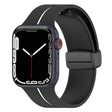 Two Color Folding Buckle Silicone Watch Band For Apple Watch 7 41mm(Black+White) -  by PMC TechLife | Online Shopping South Africa | PMC TechLife