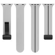 Two Color Folding Buckle Silicone Watch Band For Apple Watch 7 41mm(Light Grey+Black)