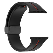 Two Color Folding Buckle Silicone Watch Band For Apple Watch 2 38mm(Black+Red)