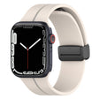 Two Color Folding Buckle Silicone Watch Band For Apple Watch 2 38mm(Starlight+Grey) - Watch Bands by PMC TechLife | Online Shopping South Africa | PMC TechLife