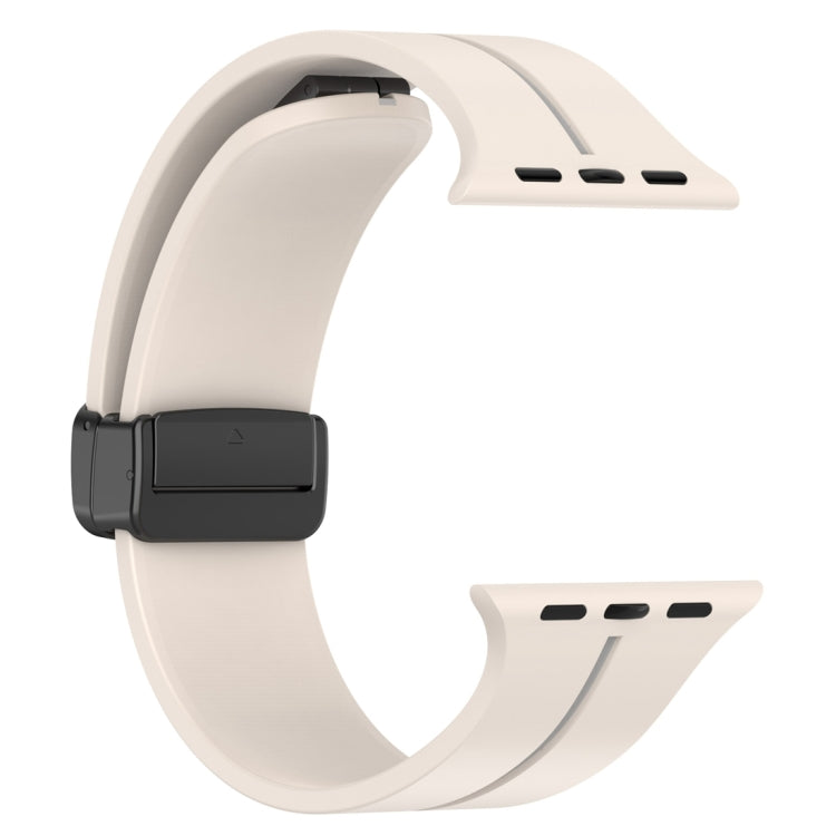 Two Color Folding Buckle Silicone Watch Band For Apple Watch 2 38mm(Starlight+Grey)