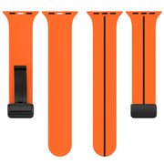 Two Color Folding Buckle Silicone Watch Band For Apple Watch 38mm(Orange+Black)