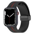 Two Color Folding Buckle Silicone Watch Band For Apple Watch 38mm(Black+Red) -  by PMC TechLife | Online Shopping South Africa | PMC TechLife