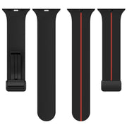 Two Color Folding Buckle Silicone Watch Band For Apple Watch 38mm(Black+Red)