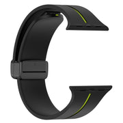 Two Color Folding Buckle Silicone Watch Band For Apple Watch 38mm(Black+Lime)