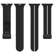 Two Color Folding Buckle Silicone Watch Band For Apple Watch 42mm(Black+White)