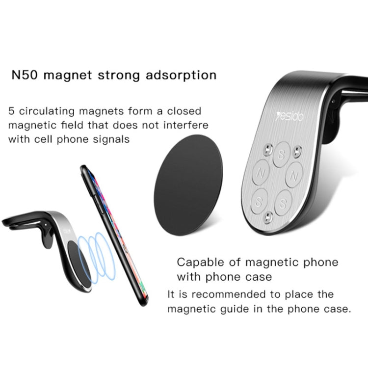 Yesido C64 Car Air Vent Strong Magnetic Phone Holder(Black)