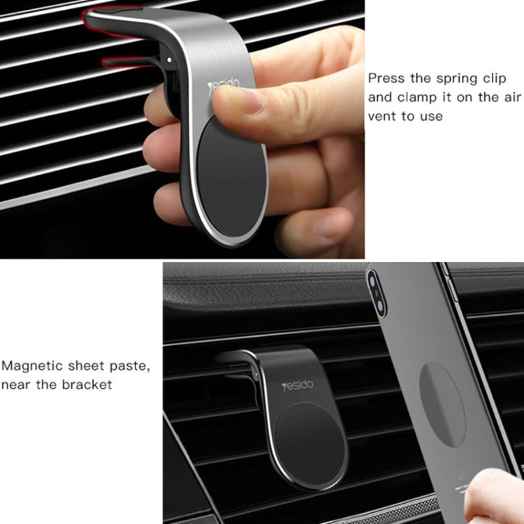 Yesido C64 Car Air Vent Strong Magnetic Phone Holder(Black)