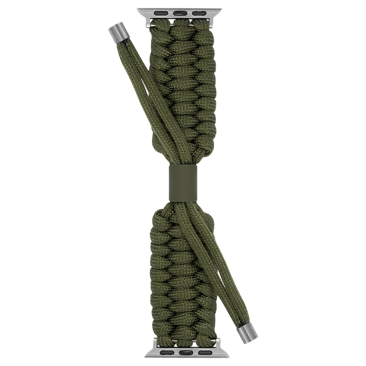 Stretch Plain Silicone Bean Watch Band For Apple Watch 8 41mm(Army Green)