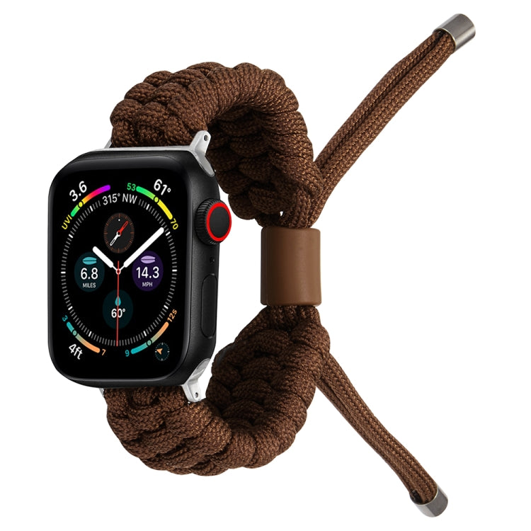 Stretch Plain Silicone Bean Watch Band For Apple Watch 8 41mm(Coffee Brown)