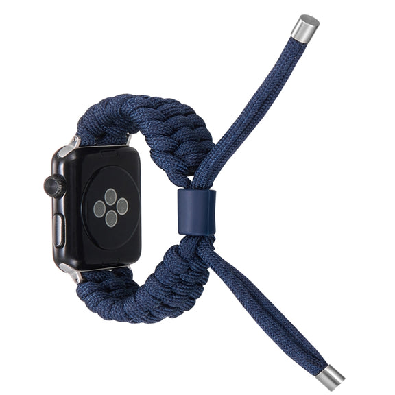 Stretch Plain Silicone Bean Watch Band For Apple Watch 8 45mm(Navy Blue)