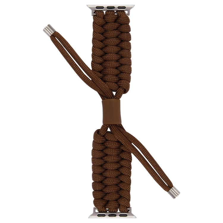 Stretch Plain Silicone Bean Watch Band For Apple Watch 8 45mm(Coffee Brown)