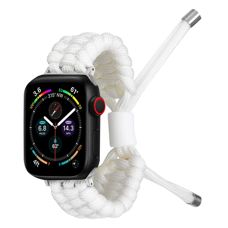 Stretch Plain Silicone Bean Watch Band For Apple Watch 7 41mm(White)