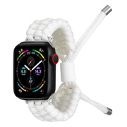 Stretch Plain Silicone Bean Watch Band For Apple Watch 7 41mm(White)