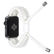 Stretch Plain Silicone Bean Watch Band For Apple Watch 7 41mm(White)