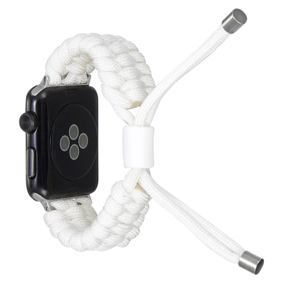Stretch Plain Silicone Bean Watch Band For Apple Watch 7 41mm(White)