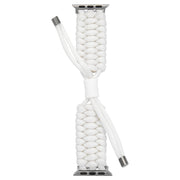 Stretch Plain Silicone Bean Watch Band For Apple Watch 7 41mm(White)
