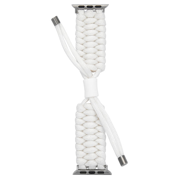 Stretch Plain Silicone Bean Watch Band For Apple Watch 7 41mm(White)