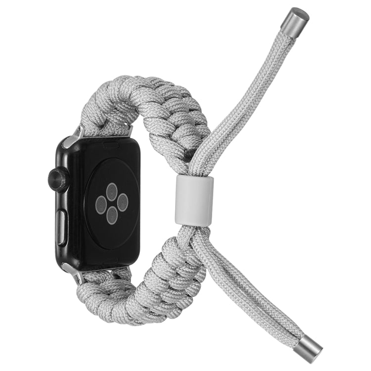 Stretch Plain Silicone Bean Watch Band For Apple Watch 7 41mm(Grey White)