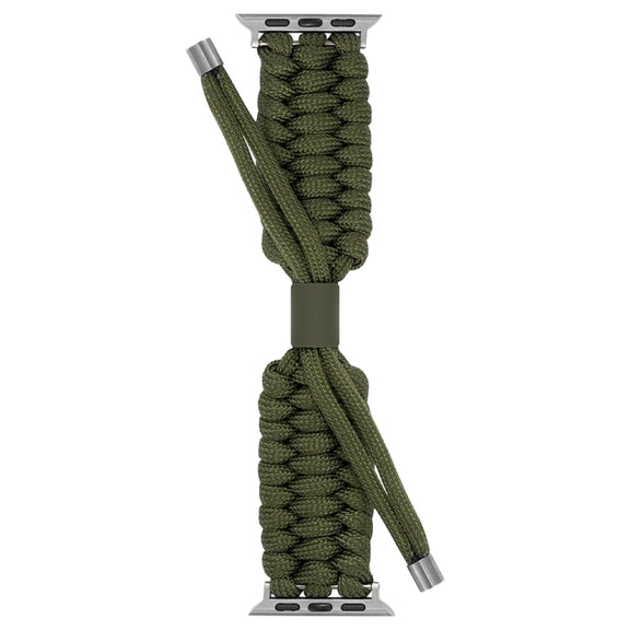 Stretch Plain Silicone Bean Watch Band For Apple Watch 7 41mm(Army Green)