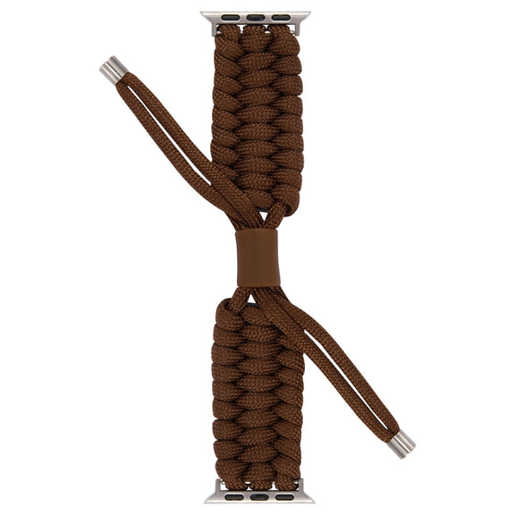 Stretch Plain Silicone Bean Watch Band For Apple Watch 7 41mm(Coffee Brown)