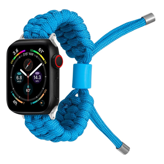 Stretch Plain Silicone Bean Watch Band For Apple Watch 7 41mm(Sky Blue)