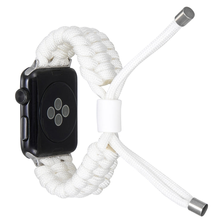 Stretch Plain Silicone Bean Watch Band For Apple Watch 7 45mm(White)