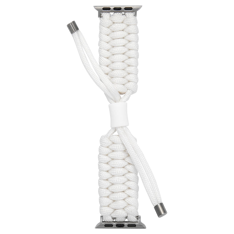 Stretch Plain Silicone Bean Watch Band For Apple Watch 7 45mm(White)