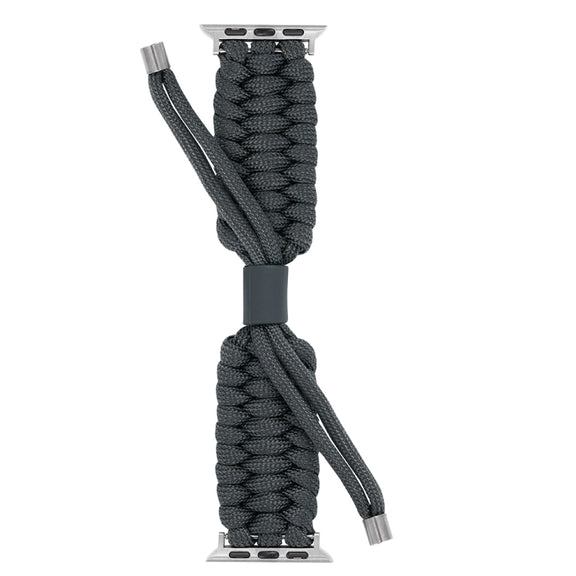 Stretch Plain Silicone Bean Watch Band For Apple Watch 7 45mm(Dark Grey)