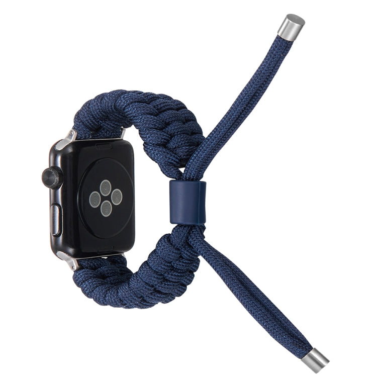Stretch Plain Silicone Bean Watch Band For Apple Watch SE 2022 44mm(Navy Blue)