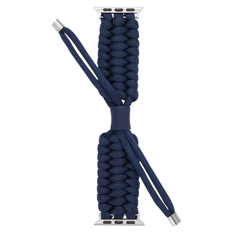 Stretch Plain Silicone Bean Watch Band For Apple Watch SE 2022 44mm(Navy Blue)