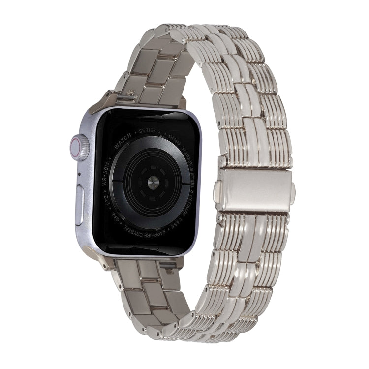 3-Beads Stripe Metal Watch Band For Apple Watch SE 2022 40mm(Starlight)